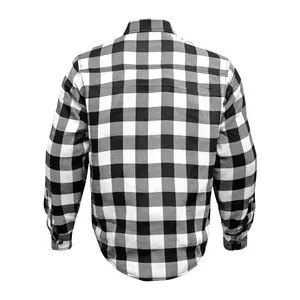 <b>Mens</b> Womens Custom Plus Size Armored Motorcycle Flannel Black White Aramid Reinforced Biker Shirt 14.5 oz Cotton Denim Concealed - Product Image 5