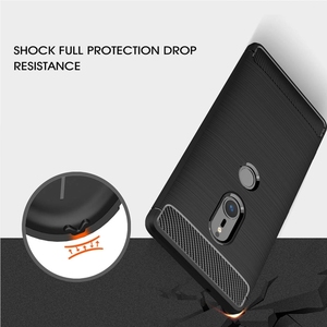 Pour <span class=keywords><strong>Sony</strong></span> <span class=keywords><strong>Xperia</strong></span> <span class=keywords><strong>XZ2</strong></span> Texture brossée en fibre de carbone antichoc coque arrière de protection en TPU - Product Image 5