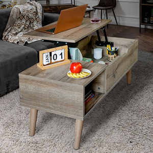 Lift Top Coffee <b>Table</b> <b>With</b> Hidden Storage and <b>Adjustable</b> <b>Height</b>, Space-Saving Multifunctional <b>Table</b> for Commercial - Product Image 3