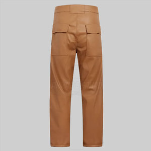 กางเกงหนังผู้ชายทรงตรงกลาง ตัดเย็บตามสั่ง โลโก้ปรับแต่งได้ น้ำหนักเบา ระบายอากาศดี เป็นมิตรกับสิ่งแวดล้อม สินค้าขายดี ชุดลำลอง สีพื้น - Product Image 3