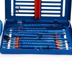 Micro Kit d'instruments de chirurgie buccale avec outils en acier inoxydable revêtus de céramique bleue Ensemble chirurgical de qualité professionnelle Autoclavable - Product Image 6