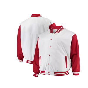 2025 chaqueta universitaria OEM de alta calidad para hombre con bordado de chenilla y mangas de lana chaqueta universitaria de béisbol para hombre - Product Image 1