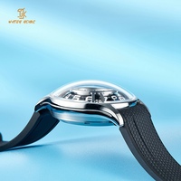 Fabricant de montres-bracelets en silicone à étiquette blanche, mouvement automatique 8215 à heures sauteuses, design original et unique, logo OEM personnalisé