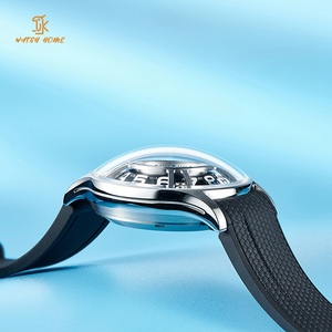 OEM <b>Custom</b> <b>Logo</b> Original unique design 8215 <b>automatic</b> wandering hours movement White Label Silicone Wristwatch Manufacturer - Product Image 3