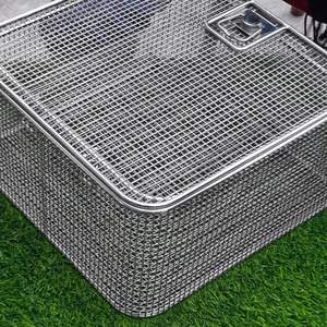 Plateau/panier de stérilisation en maille en acier inoxydable le moins cher avec poignées rabattables de qualité supérieure - Product Image 2