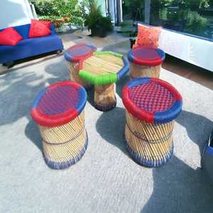 Gran oferta, juego de taburetes de pie otomano de caña de bambú moderno, nuevos muebles de restaurante para jardín, balcón, clubes de Hotel con mesa - Product Image 6