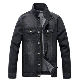 Wholesale <b>Men's</b> <b>Denim</b> <b>Jacket</b> Classic <b>Black</b> Jean Coats with Fully Custom Designs OEM Factory Direct Supply - Product Image 1