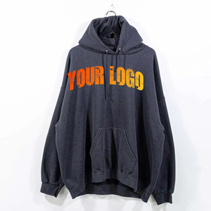 Sweat-shirt à capuche ample en coton 400 g/m² pour homme, de haute qualité, épais, avec effet délavé et design brodé, idéal pour l'hiver - Product Image 1