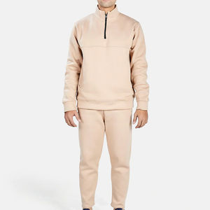 Ensemble survêtement chaud pour hommes survêtements à manches longues hiver hommes fermeture éclair quart coton polyester respirant confortable survêtements - Product Image 1