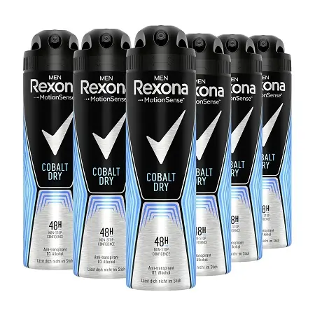 Rexona Men Cobalt Dry deodorante antitraspirante Spray confezione da 6x150 ml