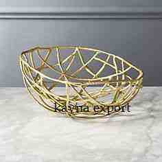 ตะกร้าผลไม้เคลือบทองสำหรับตั้งโต๊ะตกแต่งโต๊ะอาหาร ดีไซน์ทันสมัย เป็นมิตรกับสิ่งแวดล้อม ผลิตจากโลหะคุณภาพสูง เหมาะสำหรับวางบนเคาน์เตอร์ครัว - Product Image 4