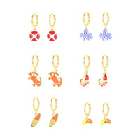 Bas quantité minimale de commande en gros de haute qualité en argent Sterling émail princesse coupe Zircon boucles d'oreilles pour les femmes cadeau de fête