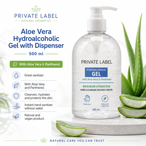 Gel Desinfectante de Manos Hidroalcohólico con Aloe Vera de Marca Privada con Dispensador 500ml OEM |   Desinfectante de Manos Instantáneo Sin Enjuague |   España UE - Product Image 2
