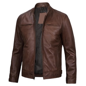 2026 OEM New Arrival Genuine Dark Brown Cowhide Leather <b>Jacket</b> For Men's 100%High Quality Low MOQ Winter Fashion <b>Heated</b> <b>Jacket</b> - Product Image 1
