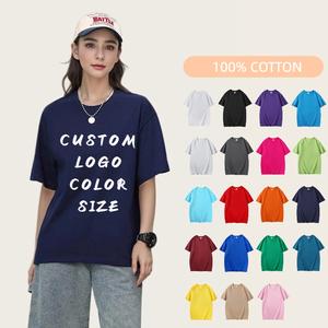 Été chaud décontracté Slim Fit cou femmes T-Shirt Logo personnalisé sérigraphie 100% coton écologique Anti-rides Offre Spéciale - Product Image 2