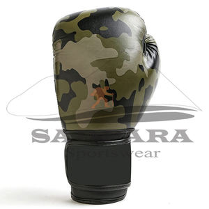 Guantes de boxeo duraderos de cuero de vaca con logotipo personalizado cómodos con cordones equipo de lucha de entrenamiento profesional para Muay Thai - Product Image 2