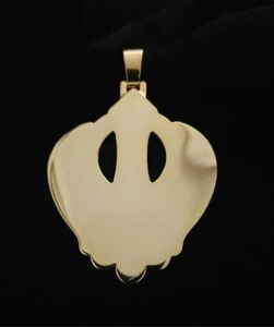 จี้เงินแท้ 925 ประดับเพชรโมอิสซาไนต์ VVS ระดับ IGI รูปทรงสองสีแบบฮินดู - Product Image 3