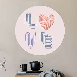 Impression sur toile Modern Love, décoration murale romantique avec typographie, cadeau pour couple de la Saint-Valentin, verre circulaire - Product Image 1