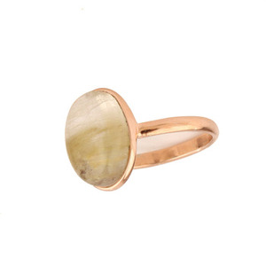 Anillo delicado de rutilo dorado Natural ovalado de 10x14mm para mujer, joyería fina chapada en oro rosa de alto pulido de plata sólida - Product Image 6