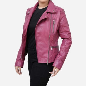 Chaqueta de Cuero de Piel de Oveja 100% Pura, Calidad Superior, Impermeable, Tejida, de Secado Rápido para Mujer, Servicio Personalizado OEM - Product Image 3