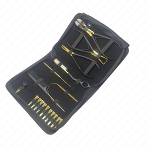 สีทองและสีดําบรรจุภัณฑ์ที่กําหนดเองและโลโก้ชุดเครื่องมือต่อผมราคาขายส่งชุดต่อผมสแตนเลส - Product Image 3