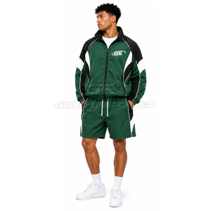 Breathable Quick Dry Winter Solid Windbreaker Men <b>Short</b> Set Lightweight Zip <b>Jacket</b> & Matching <b>Shorts</b> Daily Outdoor Clothing - Product Image 3