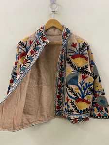 Veste courte en velours Suzani, veste brodée Suzani indienne, tenue de Thanksgiving, veste ethnique, veste bomber - Product Image 3