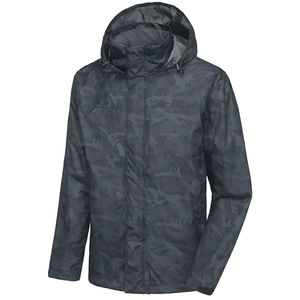 High Performance <b>Men's</b> Linen Waterproof Rain <b>Jacket</b> Winter High Street Style Solid Color Lightweight Rain Shell Coat Front Logo - Product Image 5