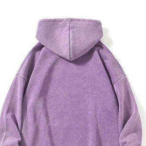 Manufacturer Cotton Distressed Custom Logo Acid Wash Men's Vintage Sun Faded Hoodies Pullover Hoddie Cotton Clothing - Product Image 3