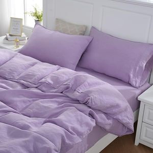 Queen Size 100% Organic Cotton Duvet Cover <b>Set</b> Stone Washed French Flax Quilt Bedding 3 Piece <b>Comforter</b> for Home Hotel Weddings - Product Image 2