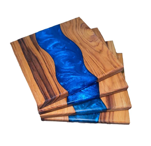 Posavasos de madera de resina epoxi, último diseño antiguo, artesanías, posavasos de madera de acacia, Venta caliente - Product Image 1