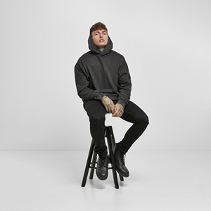 Sweat à capuche personnalisé pour homme, coupe oversize, effet délavé, sérigraphie, coupe carrée, sweats à capuche usés pour homme, vente en gros, personnalisables - Product Image 6