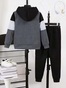 ชุดเซ็ตเสื้อฮู้ดลำลองลายดอกไม้สำหรับผู้ชาย ฤดูใบไม้ร่วง ผ้าโพลีเอสเตอร์ ระบายอากาศได้ดี ผลิตจากโรงงานโดยตรง - Product Image 2