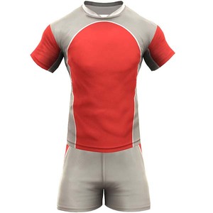 Uniformes de Rugby rojos/De piel personalizados, transpirables, estirables, cómodos, de alto rendimiento, duraderos, que absorben la humedad para jugadores - Product Image 1
