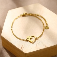 Bracelet pour femme en acier inoxydable plaqué or 18 carats, style géométrique simple et décontracté, bijou pour amoureux des animaux, charme animalier tendance