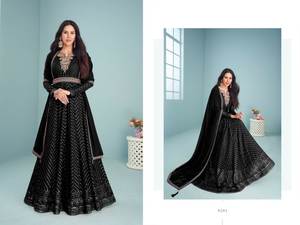 2024 New Customized Women's Clothing Casual Pleated Georgette Gown With Fully Flair and Full Stitched for Bride Wear - Product Image 2