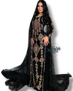 Robes Empire en velours, haute qualité, luxe, mode, broderie française, perles, coupe A, manches régulières, couleur unie, longueur au sol, banquet - Product Image 3