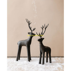 Fer doré renne Figurine élégant cerf Sculpture décorative de table élégant manteau affichage noël décoration de la maison pièce - Product Image 6