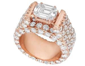 Anillo personalizado de Plata de Ley 925 Iced Out Moissanite Diamond Wedding Hip Hop Style para hombre para fiestas - Product Image 3