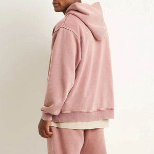 Wholesale Vintage Distressed Oversized Men's Heavyweight 550Gsm French Fleece Acid <b>Wash</b> Hoodie Quick Dry Breathable Features - Product Image 5