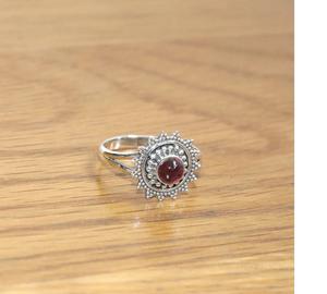 แหวนพลอยสีชมพูสีเงินทัวร์มาลีน925ดีไซน์มินิมอลทำมือเครื่องประดับจากนักออกแบบธรรมชาติ - Product Image 3