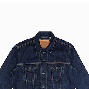 Vente en gros de vestes en jean à la mode pour hommes vestes en jean bleues déchirées pour hommes veste en jean personnalisée pur coton pré-lavé - Product Image 6