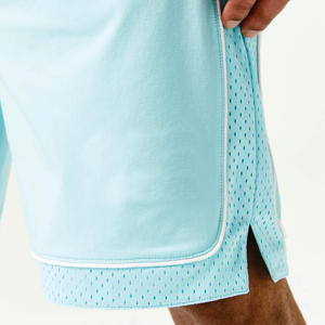 Short de basket-ball Blue Golden Era Micro Ripstop Ceinture de confort Style sportif avec passepoil contrasté anti-rides à motif solide - Product Image 4