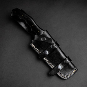 Dao Tanto chiến binh Damascus thủ công, cán <span class=keywords><strong>Micarta</strong></span>, bao da, lưỡi cố định, dùng làm dao tiện ích, dao bếp, thích hợp cho cắm trại ngoài trời - Product Image 3