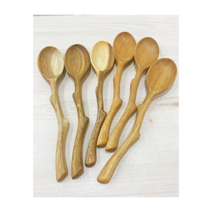 <b>Wooden</b> <b>Spoon</b> <b>Set</b> for Cooking and Serving - Handcrafted Natural Utensils for Kitchen Use - Long Handle Solid Wood - Product Image 6