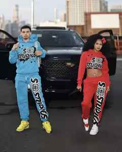 Fabricant Acid Washed Ensemble de sweat à capuche et de pantalon de survêtement pour hommes Ensemble de jogging épais pour hommes Boxy Fit Tracksuit - Product Image 2