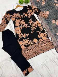 Vente chaude Vêtements de fête pour femmes Salwar Kameez Top-Dupatta Bas entièrement cousu Vêtements indiens et pakistanais de Surat - Product Image 5