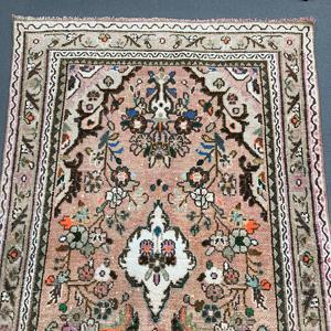 Turkish 3.5x10.4 ft <b>Rug</b>, Vintage <b>Runner</b> <b>Rug</b>, Brown Floral <b>Rug</b> - Product Image 3