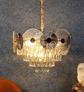 Lustre en cristal de luxe de salon de lumière moderne en gros bon marché lustre en cristal de salon de chambre à coucher de luxe moderne - Product Image 1