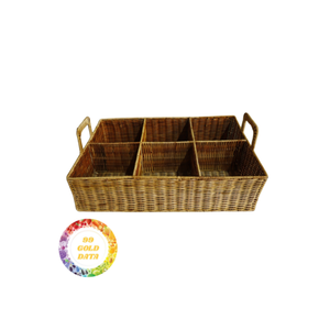 Bandeja de cesta de ratán hecha a mano de lujo, perfecta para almacenamiento elegante, decoración del hogar y exhibición de negocios, calidad Premium - Product Image 1